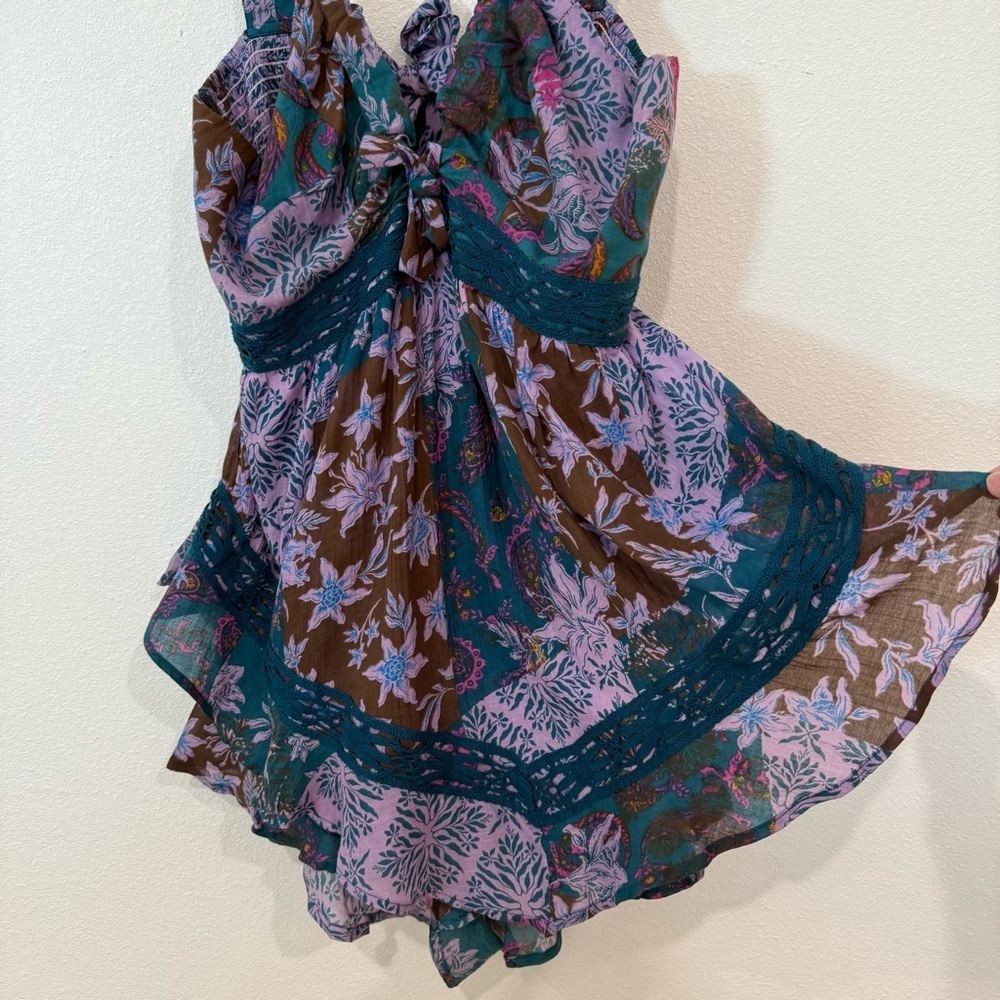 NWOT Free People Bali-Oletta Romper In Lupine Combo Size Large - Picture 5 of 14
